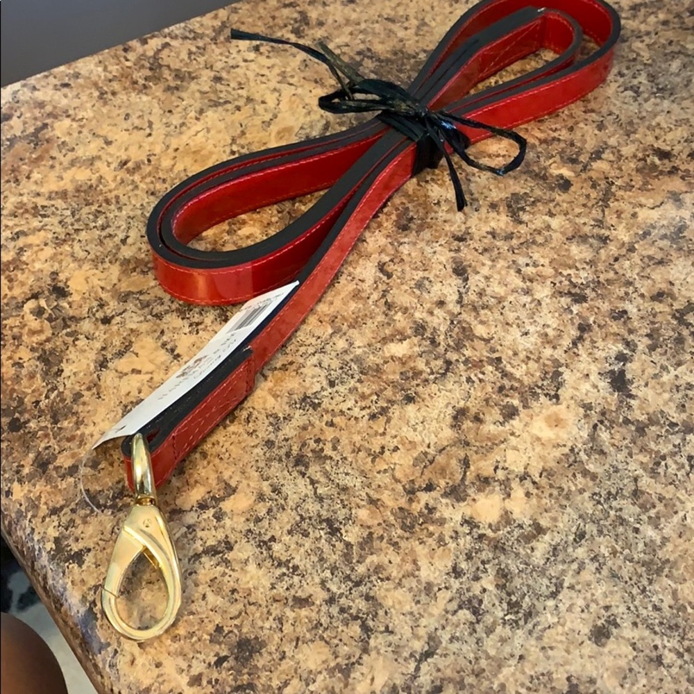 Hartman & Rose red leather dog leash
